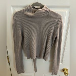 Derek Lam 10 Crosby Grey Turtle Neck Cropped Sweater